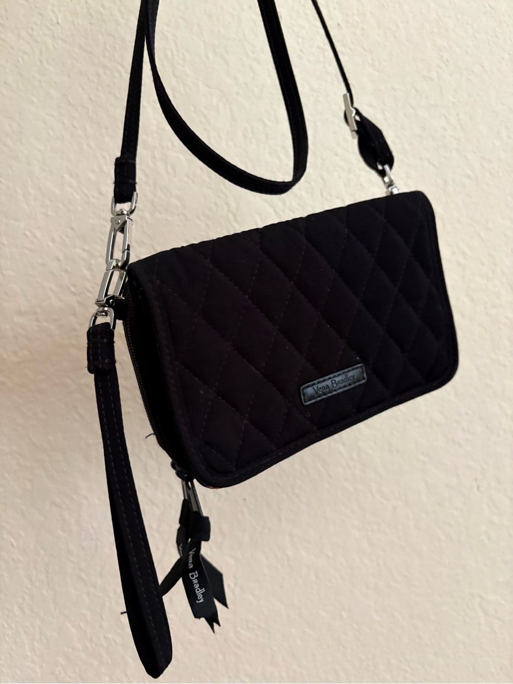 Black Quilted Small Crossbody Bag